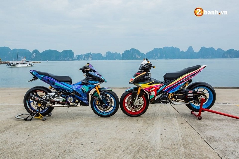 Exciter độ kiểu streetfighter với thiết kế đậm chất thể thao và các chi tiết sắc sảo.